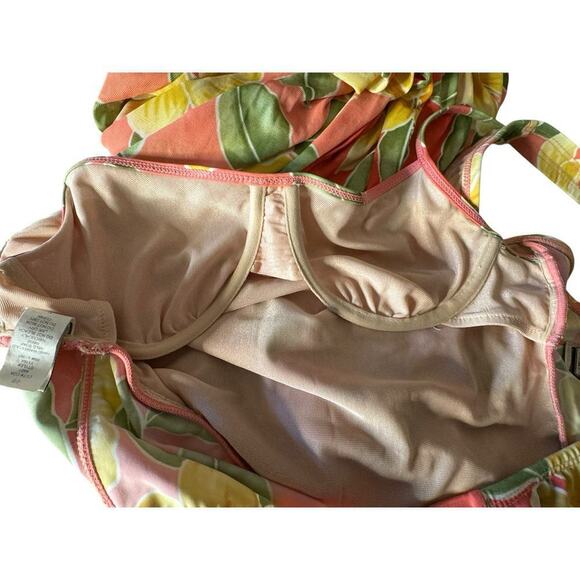 Tommy Bahama Swimsuit Set Size 10 Peach Floral Long Skirt - Picture 10 of 11